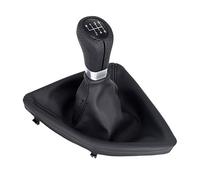 Pomo palanca de cambios y Funda palanca de cambios compatible para BMW e81 e82 e87 e88 Serie 1 - negro - 6 velocidades marchas - con Marco - perforado - para transmisión Manual - (A277-1)