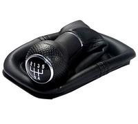 Pomo palanca de cambios y Funda palanca de cambios compatible para VW Golf 4 y para Bora 1997-2006 - 5 velocidades marchas 23mm - con Marco - negro - para transmisión Manual - (A252)