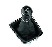Pomo palanca de cambios y Funda palanca de cambios para VW Golf Plus Tiguan 1 Sharan 2 - negro - 5 velocidades marchas - con Marco - para transmisión manual - fuelle palanca de cambios - (A0278-4)