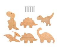 Pomo para cajones con animales - 6 piezas pomos para cajones con animales con tornillos, tirador para muebles con forma de animales, tiradores para cajones de madera, pomo de madera único, delicado