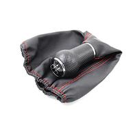 Pomo para palanca de cambios de coche, funda de repuesto para Golf 3 MK3 para Polo tipo largo de 12 mm, costuras negras, perilla de cambio de 5 6 velocidades (color: plateado) (negro)
