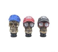 Pomo para palanca de cambios, diseño de calavera, color azul | Diseño único de calavera, colorido para casco, símbolo de coraje, resina roja, engranaje manual