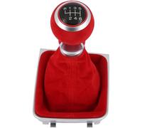 Pomo para palanca de cambios + funda para palanca de cambios de 6 marchas, apto para VW Golf 7 VII, 2012-2021, Plug & Play, funda para palanca de cambios de coche, con marco, color rojo