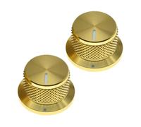 Pomo potenciómetro de aleación de aluminio, paquete de 2 tapas de control de interruptor electrónico para mezclador amplificador de potencia, altavoces multimedia, instrumentos electrónicos (24 mm de
