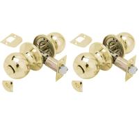 Pomo Puerta Wolfpack Con Condena Latonado Para Baños (Paquete de 2)