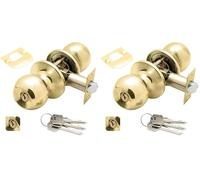 Pomo Puerta Wolfpack Con Llave Ambos Lados Latonado. (Paquete de 2)