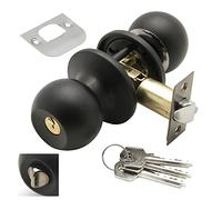 WOLFPACK LINEA PROFESIONAL - Pomo Puerta Con Llave Con Condena Negro Para Entrada