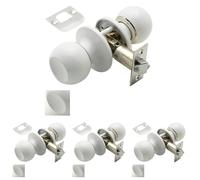 Pomo Puerta Wolfpack Sencillo Blanco Para Pasillo (Paquete de 4)