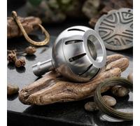 Pomo redondo de aluminio para pescadores que buscan una mejor transferencia y control durante las operaciones de fundición y recuperación (negro plateado, 38 mm)