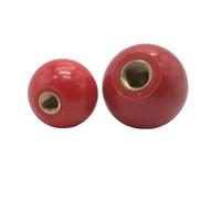 Pomo redondo de baquelita 2 uds M4/M5/M6/M8/M10/M12/M14/M16 rosca 16/20/25/32/35/40/50mm de diámetro. Máquinas herramienta con perilla de bola y mango redondo de plástico negro o rojo(Red,M10 OD35mm)