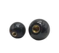 Pomo redondo de baquelita 2 uds M4/M5/M6/M8/M10/M12/M14/M16 rosca 16/20/25/32/35/40/50mm de diámetro. Máquinas herramienta con perilla de bola y mango redondo de plástico negro o rojo(Black,M6 OD20mm)