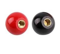 Pomo redondo de baquelita 2 uds M4 M5 M6 M8 M10 M12 negro rojo núcleo de cobre perilla de bola redonda manijas de agarre de muebles o máquina herramienta mango de repuesto(8x30 Black)