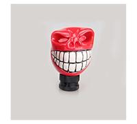 Pomo universal de repuesto para coche, diseño de calavera de dientes grandes, palanca de cambios manual, repuesto interior (rojo oscuro) (rojo)