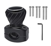 Pomo Volante de Dirección para Coche, Mango Giratorio para Coches, Pomo Volante Giratorio para Tractor, Cortacésped, Coches, Carretillas Elevadoras, etc | Negro (Negro-B)