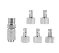 Pomoflexi Adaptador de ConexióN de LiberacióN de Acoplador de DesconexióN RáPida para AeróGrafo con 5 Conexiones Macho, 1/8 Pulgadas M-H