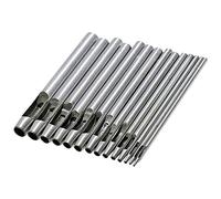 Pomoflexi Juego de Perforadores Huecos Redondos de 14 Piezas, Herramienta de PerforacióN Artesanal de, Herramienta Cortadora de Agujeros Huecos para Bandas de Reloj, Cinturones de Lona