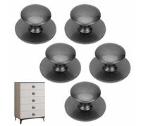 Pomos Adhesivos Para Armarios,Tiradores De Gabinete,Acero Inoxidable,Pomo De Cajón Redondo,Tiradores Autoadhesivos Para Puerta De Muebles,Para Armario,Ventanas,Puertas Correderas,Grey-Quantities:5