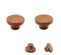 Pomos Armario 2 Piezas Tirador De Madera Maciza Semicircular Para Habitación De Niños,Puerta De Armario,Cajón,Tirador De Madera,Diámetro De Nogal 40mm