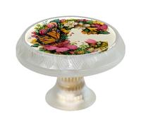 Pomos de armario con letra C floral, pomos de cajón de puerta premium, tiradores redondos con tornillos, para muebles de cocina y dormitorio, paquete de 4