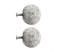 Pomos de bola de diamantes de imitación con purpurina para armarios, cajones, gabinetes, 30 mm, redondos, para manijas de cristal con 5 tornillos cada uno, tiradores decorativos para muebles, paquete