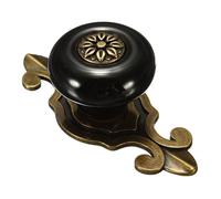 Pomos de cerámica vintage para puertas, cajones, armarios, armarios, tiradores negros y bronce.