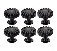Pomos de gabinete dorados vintage en forma de calabaza, manijas de puerta de aleación de zinc de un solo agujero para armarios de cocina, aparadores y armarios, juego de 6 con tornillos, latón antiguo
