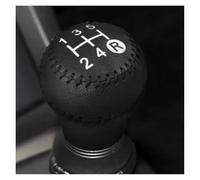 Pomos de palanca de cambios de automóvil para Toyota Corolla 1.8L 07-16 para RAV4 14-18 6 velocidades Palanca de cambio manual de 6 velocidades de cuero para palanca de cambios MT (negro 5) (plateado