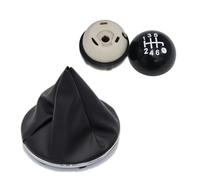 Pomos de palanca de cambios Para Fiat 500 500C 2007-2018 5 Perilla De Cambio De Velocidad Sitck Head Cuero PU Gorra Negra Brillante Pomo Cambio(6 speed set)