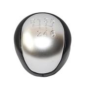 Pomos de Palanca de Cambios Para Ssangyong Para Actyon Para Korando Manual 6 Velocidades Pomo Palanca Cambios Cuero Cromado(Plata)