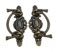 Pomos de puerta de gabinete de bronce antiguo retro 2PCS tiradores de aleación de zinc para mejora de cocina y muebles