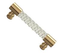 Pomos for gabinetes, manijas for cajones, perillas for puertas de armarios de cocina, paquete de 2 perillas y manijas torcidas de acrílico de latón, muebles for gabinetes, puertas de armarios, barra l