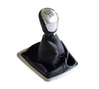 Pomos Palanca Cambio Para Ford Para Focus 2 MK2 FL Para C-MAX 2006-2011 MK3 MK4 Para Galaxy Manual 5/6 Velocidades Pomo Cambio Palanca Cambios Funda Cuero(Silver-6Speed-Big)