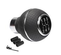 Pomos Palanca Cambios Para La Mayoría De Los Automóviles Manuales Camionetas Y SUV Perilla Cambio 5 Velocidades Palanca Cambios Cuero Transmisión(Silver ring)