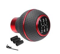 Pomos Palanca Cambios Para La Mayoría De Los Automóviles Manuales Camionetas Y SUV Perilla Cambio 5 Velocidades Palanca Cambios Cuero Transmisión(Red ring)