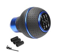 Pomos Palanca Cambios Para La Mayoría De Los Automóviles Manuales Camionetas Y SUV Perilla Cambio 5 Velocidades Palanca Cambios Cuero Transmisión(Blue ring)