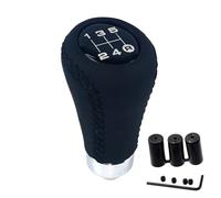 Pomos Palanca Cambios Perilla De Cambio De Marchas Universal Para Coche Palanca De Cambios Manual 5/6 Velocidades Puntada De Línea Roja Negra Cuero PU Pomo Palanca Cambios(5 speed Black Line)