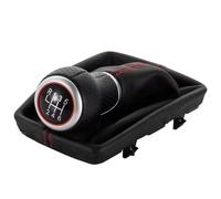 Pomos Palanca Coche Para A4 B6 B7 2000-2008 Manual 5/6 Velocidad Palanca Cambio Marchas Coche Mango Cabeza Cubierta Cuero Prueba Polvo(6 Speed Black Red)