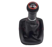 Pomos Palanca Coche Para VW Para Golf 2 3 4 Para Cabrio Para Polo 6N Para Passat 35i Cuero Transmisión Manual De 5 Velocidades MT Pomo Cambio Marchas Manija Fuelle(5 Speed-Red)