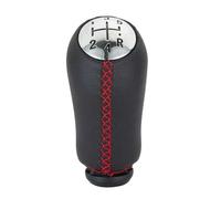Pomos Palanca Coche Pomo cambio 5 velocidades Para Clio III Megane II Scenic II Kangoo 2002-2009 cuero plástico(Red stitching)