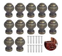 Pomos para Muebles,12 Piezas Mini Pomos de Cajón Bronce Vintage Pomo de Armario Redondo Manijas de Muebles Antiguos Pomo de Armario Vintage,con Tornillo,para Puertas,Cajones,Armarios de Cocina