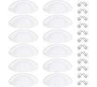 Pomos Puerta Retro Hierro, NACLY Tiradores para puertas de armario, Forma de Concha, Manijas del Gabinete con Forma de Media Luna con Tornillos, 82mm (12 Piezas, Blanco)