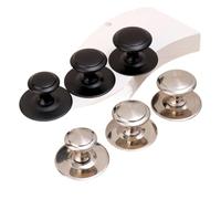 Pomos Redondos 1-10 piezas de manijas de acero inoxidable sin perforación, manijas de gabinete de color negro plateado, pomos de puerta de baño de cocina, tirador de cajón de armario (negro-M, 3 pieza