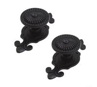 Pomos redondos de un solo agujero para armarios y cajas de zapatos, manijas de puerta de aleación de zinc con tornillos para puertas de 2 0 cm de grosor, adecuados para actualizar muebles (2 negros)