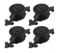 Pomos redondos de un solo agujero para armarios y cajas de zapatos, manijas de puerta de aleación de zinc con tornillos para puertas de 2 0 cm de grosor, adecuados para actualizar muebles (4 negros)