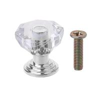 Pomos Redondos Manija de cristal, perillas de gabinete, 1 perilla de cristal con forma de diamante for gabinete, manija for cajón for joyero (color: dorado) (color: OneColor)