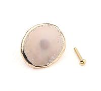 Pomos Redondos Manija de cristal, perillas de gabinete, 1 pieza de ágata natural de 5 a 9 cm, perilla de cristal irregular for gabinete, cajón, armario, manijas for muebles, manija de latón (color: ro