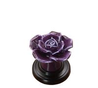 Pomos Redondos Perillas de gabinete, perillas de puerta pequeñas, 8 piezas, perilla de puerta de cerámica con flor de rosa roja encantadora, perillas con base negra for cajones, armarios, etc. de la h