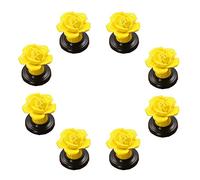 Pomos Redondos Perillas de gabinete, perillas de puerta pequeñas, 8 piezas, perilla de puerta de cerámica con flor de rosa roja encantadora, perillas con base negra for cajones, armarios, etc. de la h