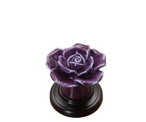 Pomos Redondos Perillas de gabinete, perillas de puerta pequeñas, 8 piezas, perilla de puerta de cerámica con flor de rosa roja encantadora, perillas con base negra for cajones, armarios, etc. de la h