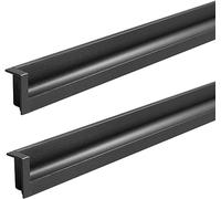 Pomos y manijas, manijas de puerta ocultas, color negro, 2 unidades, manija de cajón empotrada, de aleación de aluminio, tiradores de armario con tornillos, mango integrado con tornillos para armario
